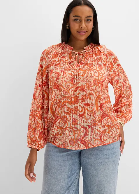 Tunikabluse in beige von vorne (im Anschnitt) - bonprix