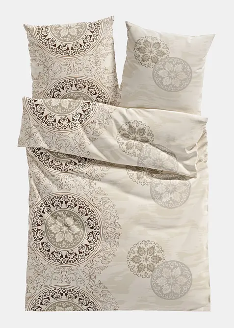 Linon-Bettwäsche in beige von vorne - bonprix