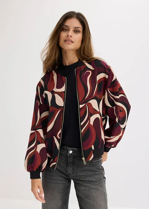 Blouson aus fließendem Satin in rot von vorne (im Anschnitt) - bonprix