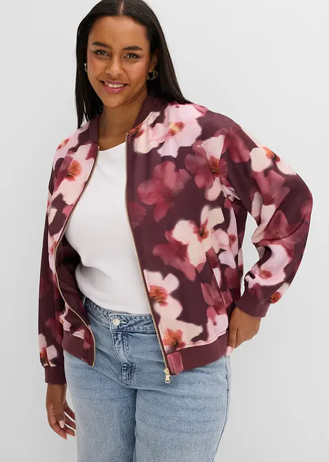 Blouson aus fließendem Satin in rot von vorne (im Anschnitt) - bonprix