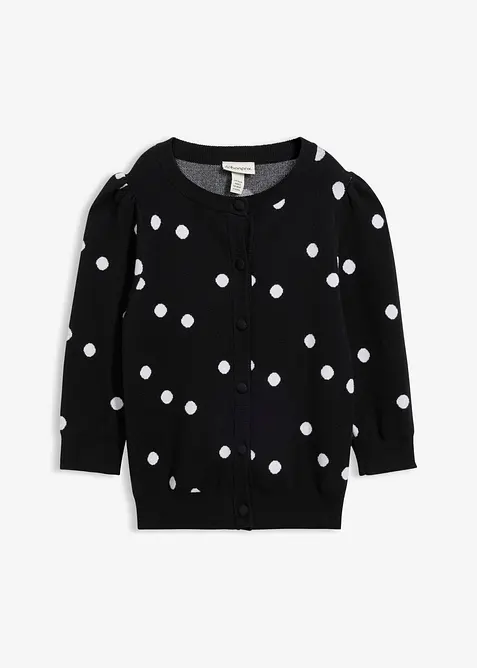 Strickjacke aus feinem Viskose-Mix in schwarz von vorne - bonprix