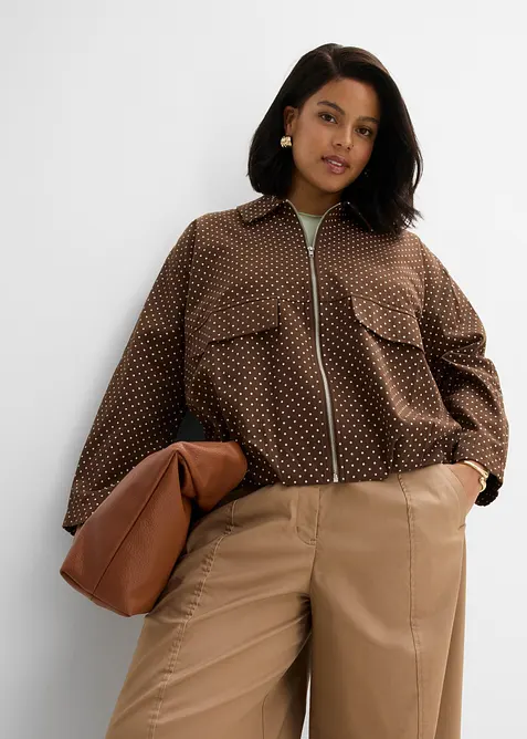 Übergangsjacke in braun von vorne (im Anschnitt) - bonprix