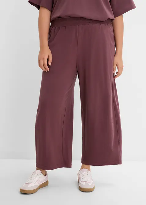 Interlock Jersey-Hose Baumwolle in lila von vorne - bonprix