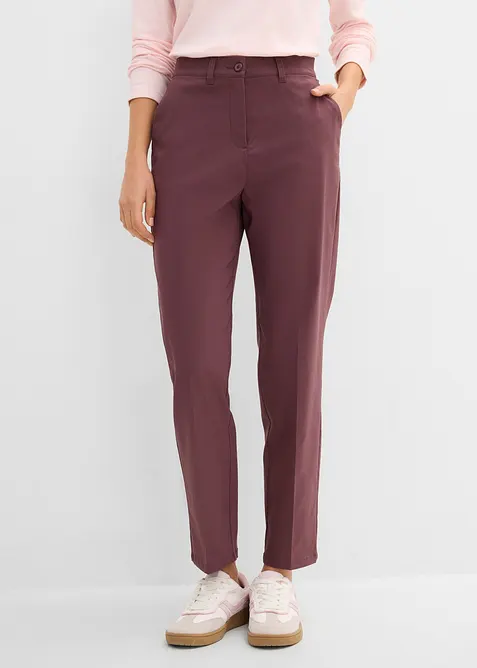 Bauchweg-Bengalin-Hose aus Viskose-Mix in lila von vorne - bonprix