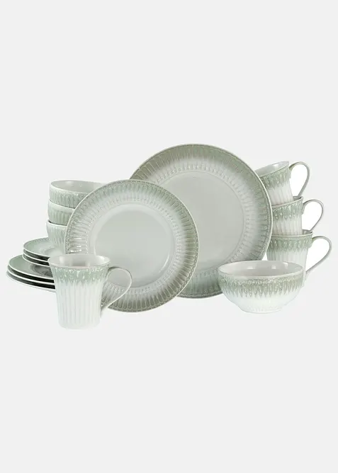 CreaTable Geschirr-Set (16-tlg. Set) in beige - CreaTable