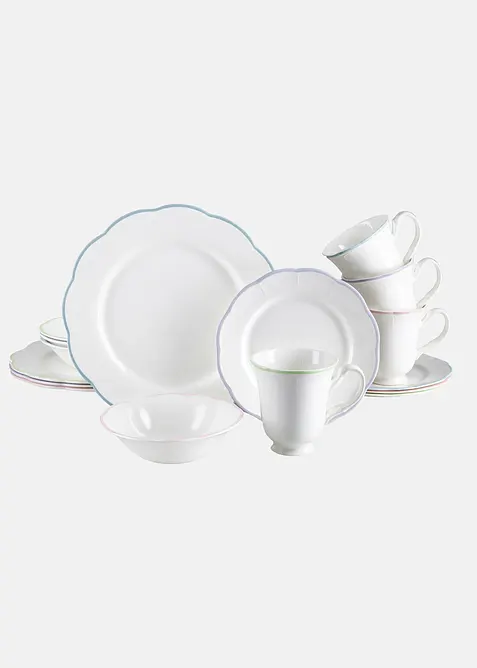 CreaTable Geschirr-Set (16-tlg. Set) in weiß - CreaTable