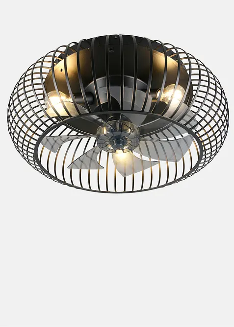 Trio Deckenleuchte mit Ventilator in schwarz - Trio Leuchten