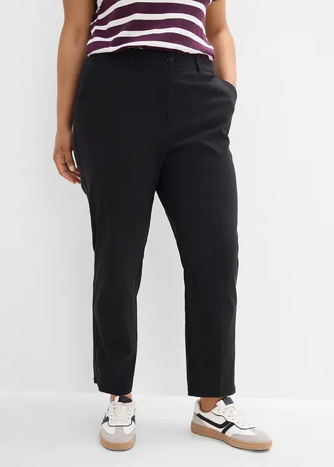 Bauchweg-Bengalin-Hose aus Viskose-Mix in schwarz von vorne - bonprix