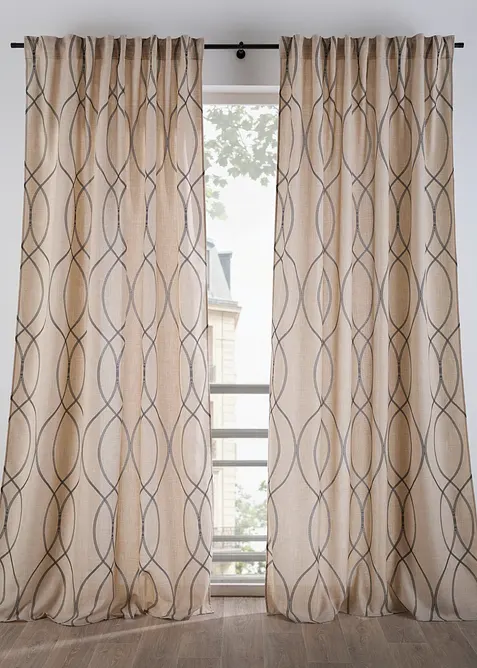 Vorhang mit Melange-Effekt (1er Pack) in beige - bonprix