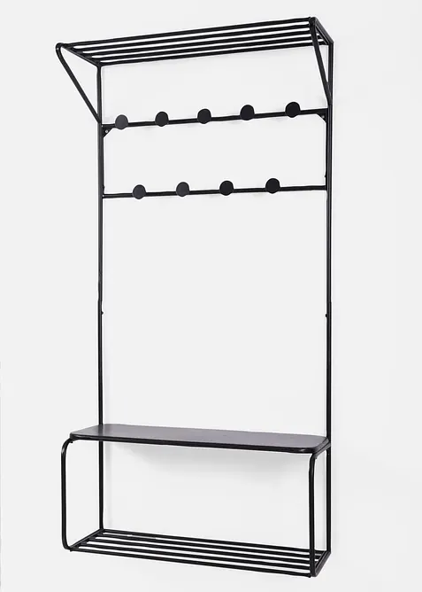 Wandregal in schwarz von vorne - bonprix