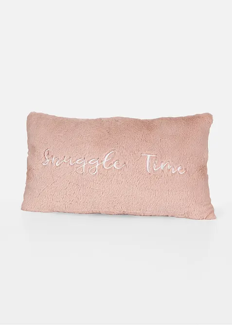 Dekokissen mit Schriftzug in beige von vorne - bonprix