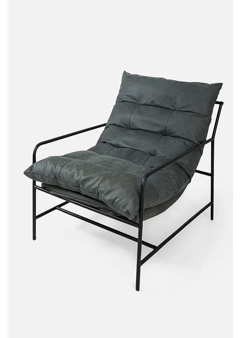 Sessel mit Metallgestell in grün von vorne - bonprix