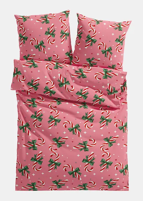 Baumwollmix-Bettwäsche in rosa von vorne - bonprix