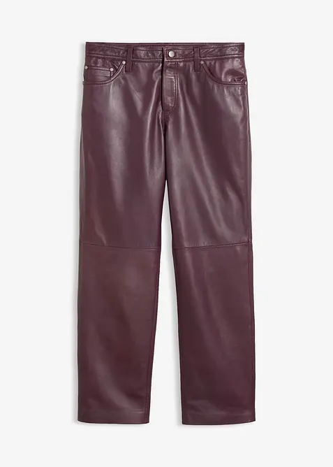 Lammnappa-Lederhose in rot von vorne - bonprix