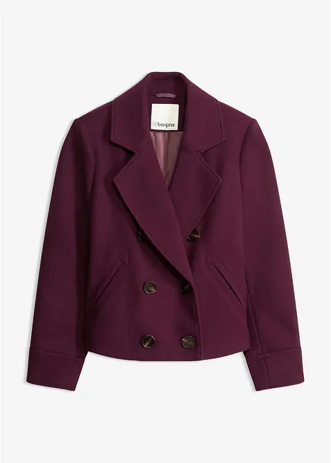 Kurze Jacke in Wolloptik in rot von vorne - bonprix