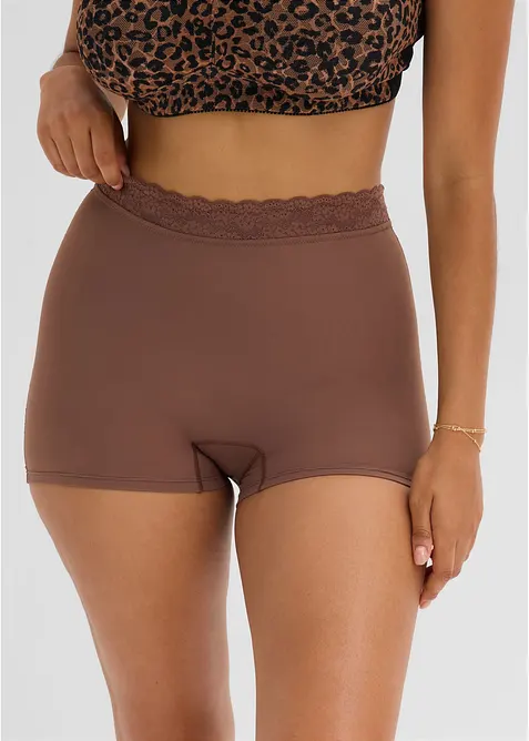 Light Shape Panty mit Spitze (2er Pack) in schwarz von vorne - bonprix