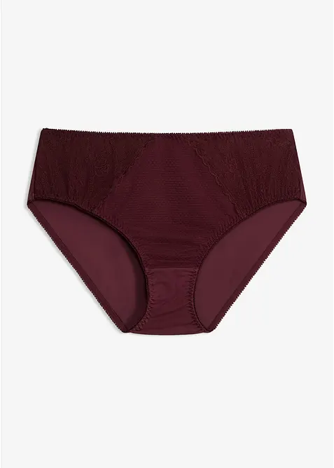 Maxislip mit grafischer Spitze in lila von vorne - bonprix