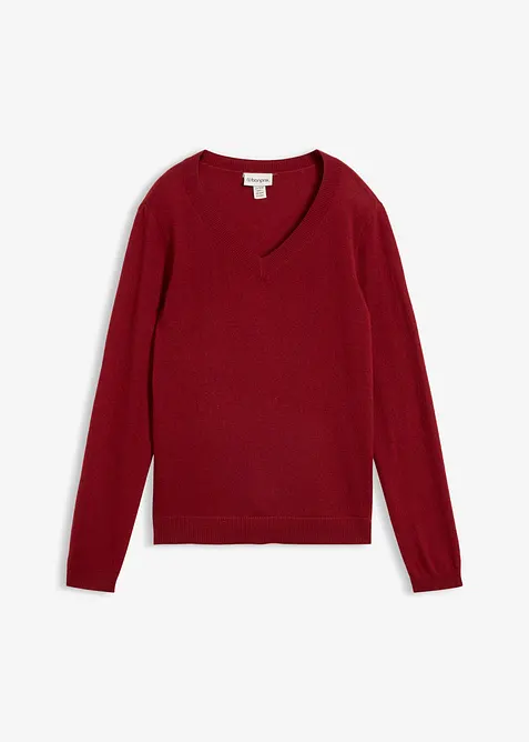 Pullover aus weichem Kaschmir-Mix mit Good Cashmere Standard® in rot von vorne - bonprix