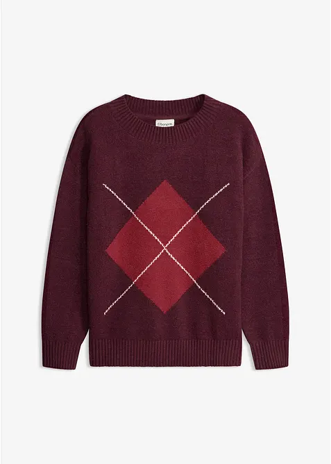 Pullover aus Baumwoll-Mix in rot von vorne - bonprix