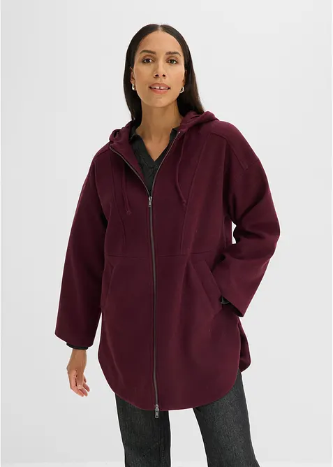 Übergangsjacke, Wollimitat in rot von vorne (im Anschnitt) - bonprix