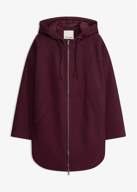 Übergangsjacke, Wollimitat in rot von vorne - bonprix