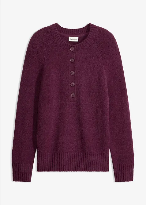 Pullover aus Baumwoll-Mix in lila von vorne - bonprix
