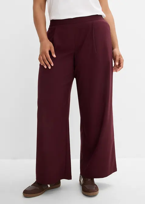 Palazzo-Hose aus Viskose-Mix in rot von vorne - bonprix