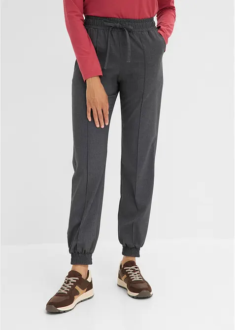 Joggpants aus Viskose-Mix in grau von vorne - bonprix