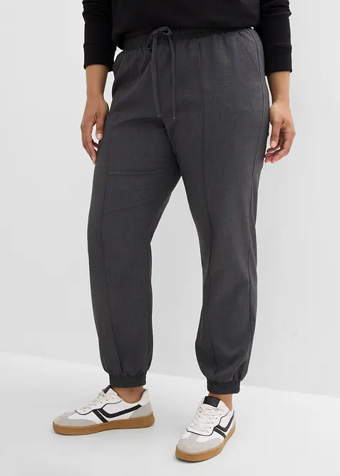 Joggpants aus Viskose-Mix in grau von vorne - bonprix