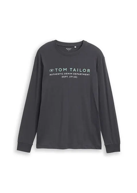 Tom Tailor Langarmshirt in grau von vorne - Tom Tailor