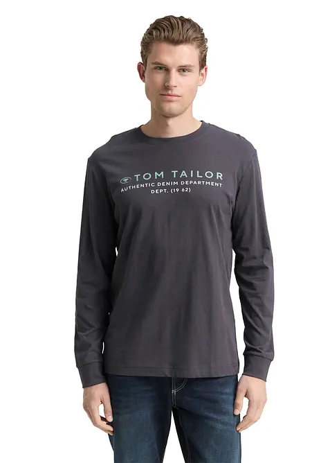 Tom Tailor Langarmshirt in grau von vorne (im Anschnitt) - Tom Tailor