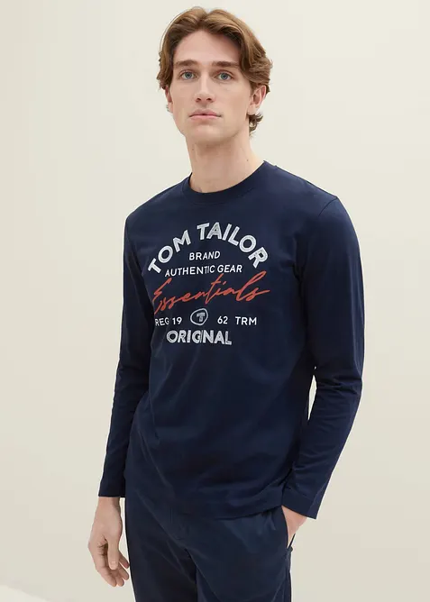 Tom Tailor Langarmshirt in blau von vorne (im Anschnitt) - Tom Tailor