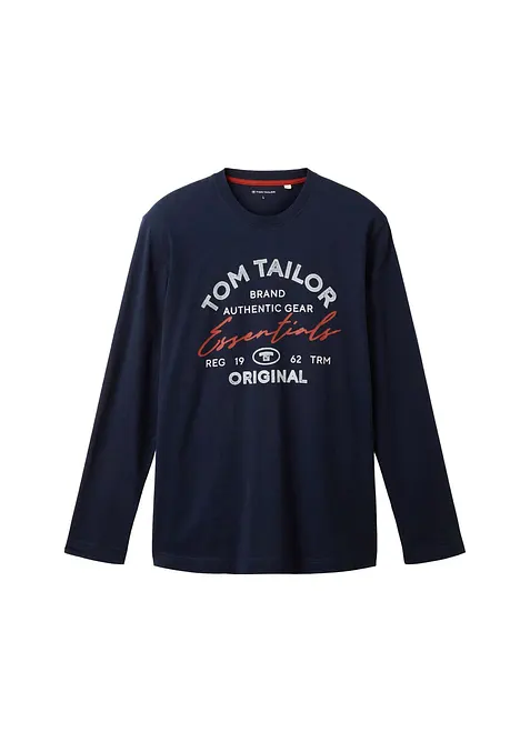 Tom Tailor Langarmshirt in blau von vorne - Tom Tailor