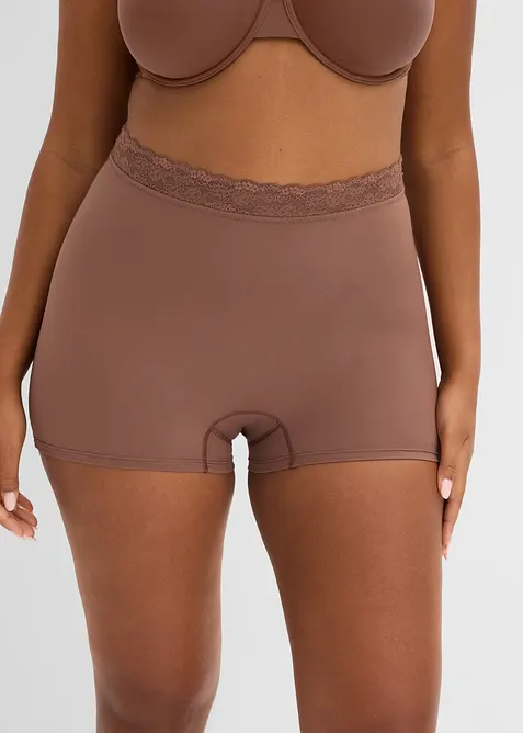 Light Shape Panty mit Spitze (2er Pack) in schwarz von vorne - bonprix