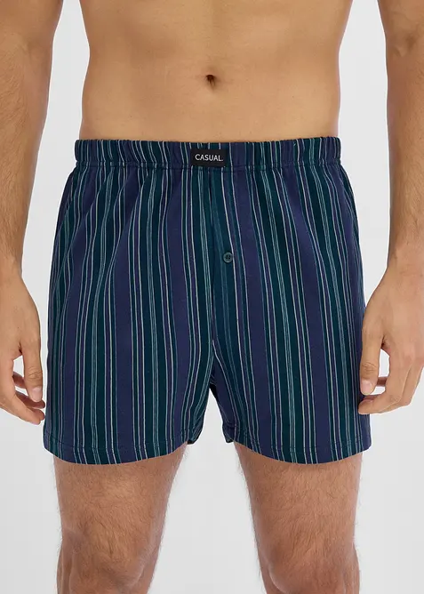 Boxershorts weit (3er Pack) in blau von vorne - bonprix