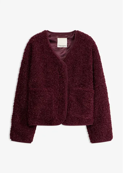 Leicht gefütterte Teddy-Jacke in rot von vorne - bonprix
