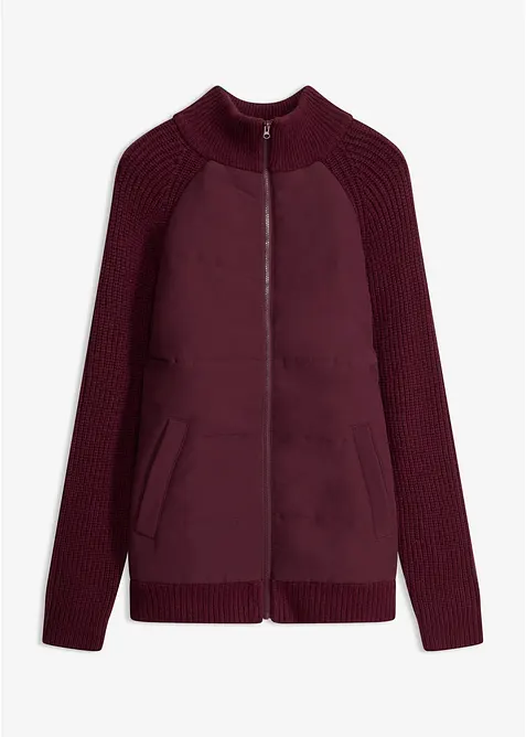 Hybridjacke, Steppjacke mit Strick in rot von vorne - bonprix