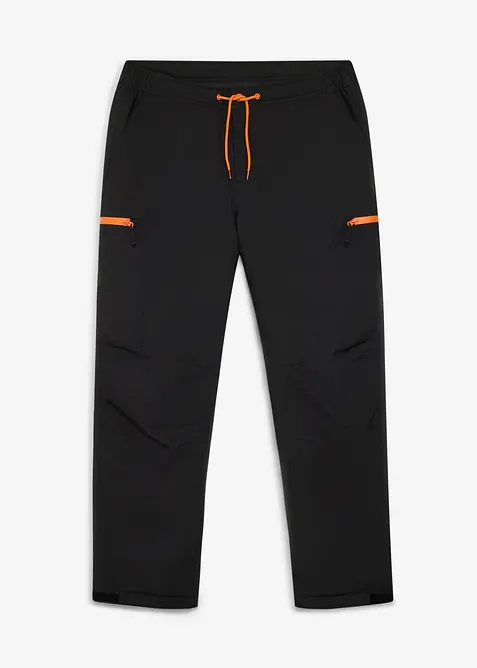 wasserdichte Cargo-Funktionshose mit warmen Futter, Relaxed Fit in schwarz von vorne - bonprix