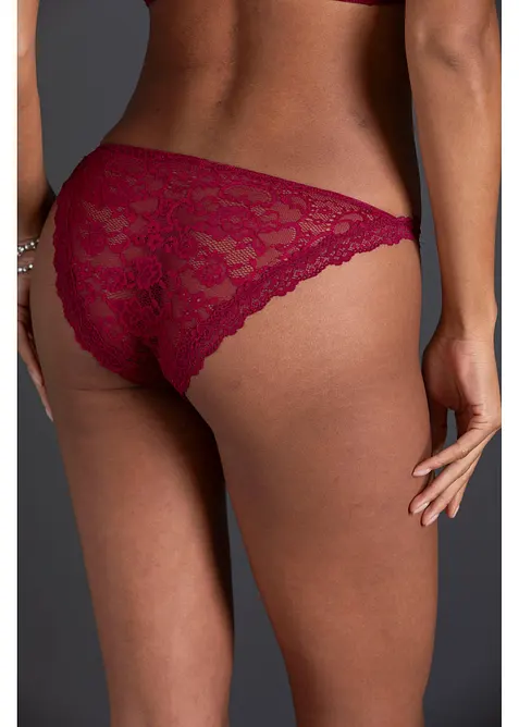 Minislip aus feiner Spitze in rot (Detailaufnahme) - bonprix