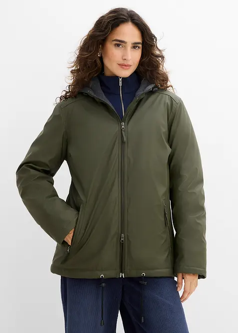Leicht wattierte Winterjacke, wasserabweisend in grün von vorne (im Anschnitt) - bonprix