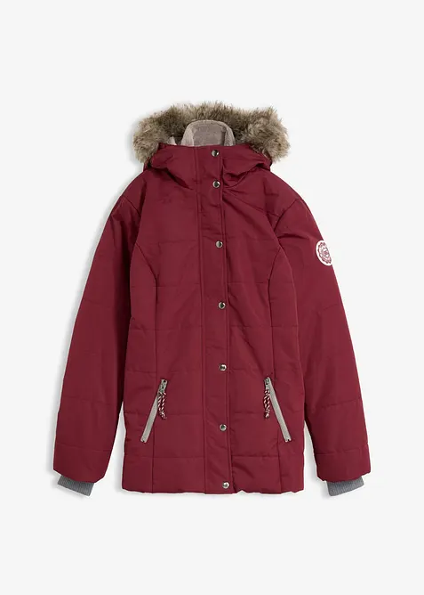 Winterjacke in 2-in1 Optik in rot von vorne - bonprix