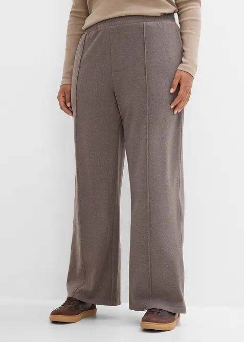 Jersey-Hose in Wolloptik in braun von vorne - bonprix
