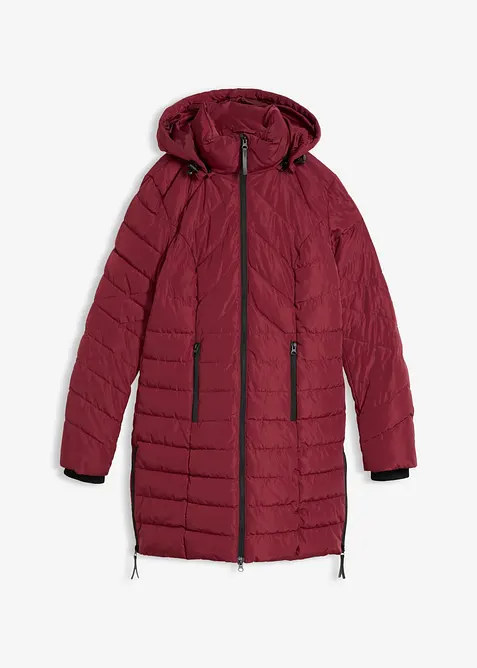 Long-Steppjacke mit Wattierung in rot von vorne - bonprix
