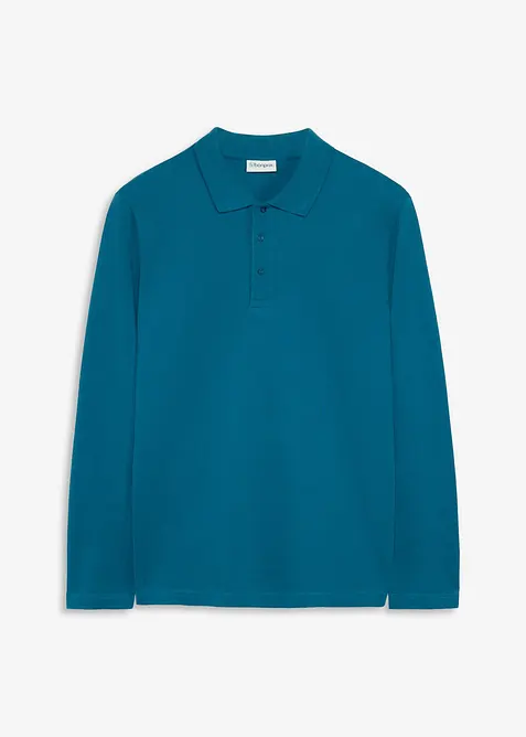 Poloshirt aus robustem Piqué in petrol von vorne - bonprix