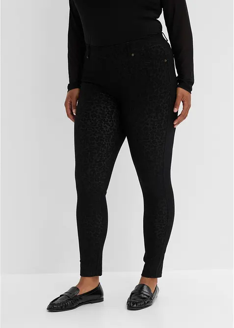 Leggings aus Baumwoll-Stretch in grau von vorne - bonprix