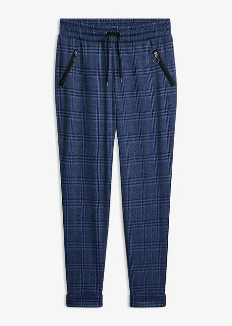 Schlupfhose aus Jacquard in blau von vorne - bonprix