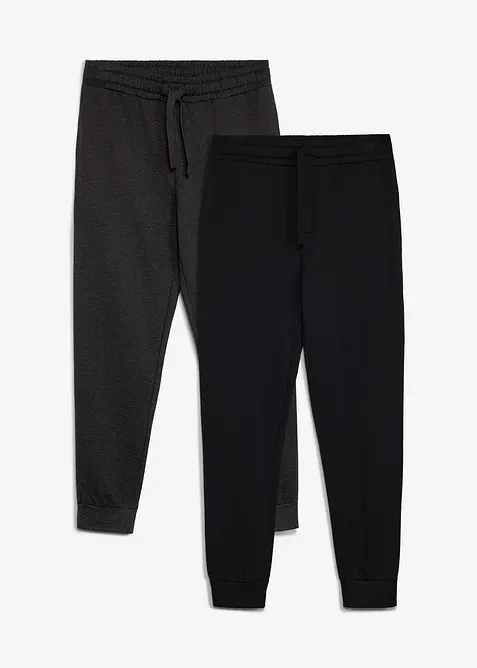 Jogginghose (2er Pack) in grau von vorne - bonprix
