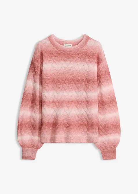 Boxy-Pullover in rosa von vorne - bonprix