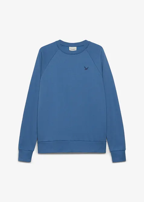 Sweatshirt in Regular Fit in blau von vorne - bonprix