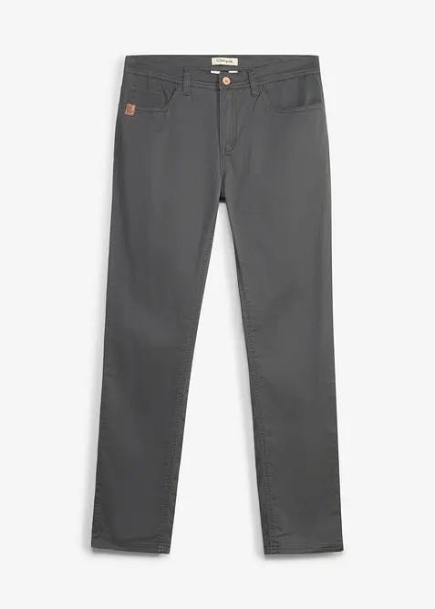 Regular Fit Stretch-Hose, Straight in grau von vorne - bonprix
